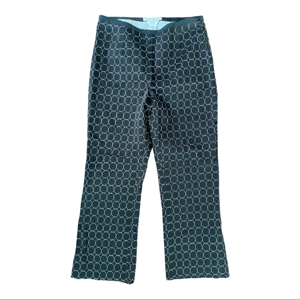 Geoffrey Beene Sport Cropped Black with Embroidered Circles PANTS 4